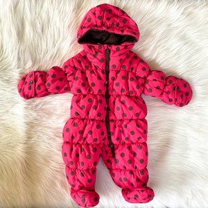 Carters Raspberry Chip Quilted Winter Bunting 6/9M